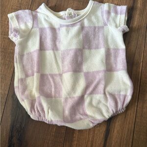 Grayson Threads Checkered Kids Romper/One Piece - Lavender and White (Target)
